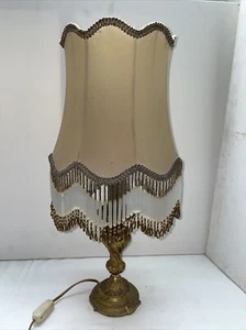 klassische Tischlampe Messing und Lampenschirm - Bild 1 von 6