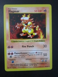 TARJETA POKEMON MAGMAR BASE SHADOWLESS 36/102 NUNCA JUGADA ESTADO CASI NUEVA- - Imagen 1 de 3