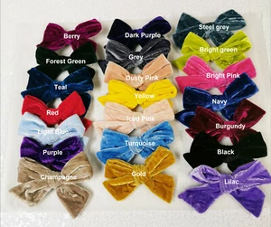 Velvet hair bow 4 inch with alligator clip baby girl bows - Picture 1 of 9