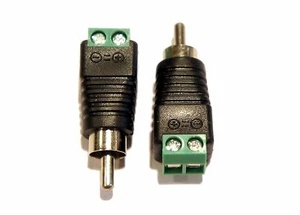(2) Paquete de enchufes de enchufe RCA macho para alambre desnudo 2 pines atornillado terminal - Imagen 1 de 5