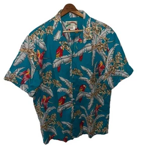 Vintage Paradise Found Hawaiihemd Herren XL blau Papageien Magnum PI Aloha Camp - Bild 1 von 14