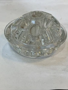 "Rana floral vintage 31/4"" con patas de vidrio transparente 9 agujeros" - Imagen 1 de 4