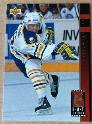 PAT LaFONTAINE HOF 1993-94 UPPER DECK HAT TRICKS Card #HT10 NM-MT Condition - Image 1 of 2
