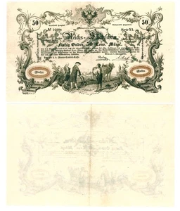 u Reproduktion Schein Österreich 50 Gulden 1851 Pick #A137 0426R - Bild 1 von 1