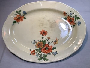 VTG Mount Clemens Pottery Poppy Medium 11 1/4" Oval Serving Platter - Picture 1 of 7