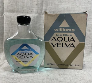 Vintage Aqua Velva Ice Blue mit Originalkarton After Shave Lotion 80% voll MCM - Bild 1 von 11
