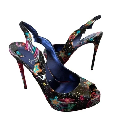 Christian Louboutin Hot Chic Sling Alta 120 Starlight Multicolor Pumps Size 36.5 - Image 1 of 4