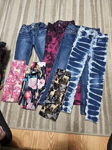 Girls Sz 6 Lot Of 4 Jeans And 3 Leggings - Picture 1 of 8