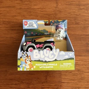 Bluey Pizza Girls Vehicle With Muffin Toy Figurines Car Cartoon BNIP - Picture 1 of 2