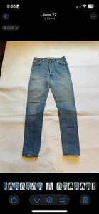 Re/Done Levi Women 26 Inseam 28" Hi Rise Redone Women Medium Wash Whiskered $375 - Picture 1 of 3