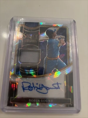 2023 MLB Select Robin Yount Cracked Ice Patch Auto /23 - Image 1 of 2
