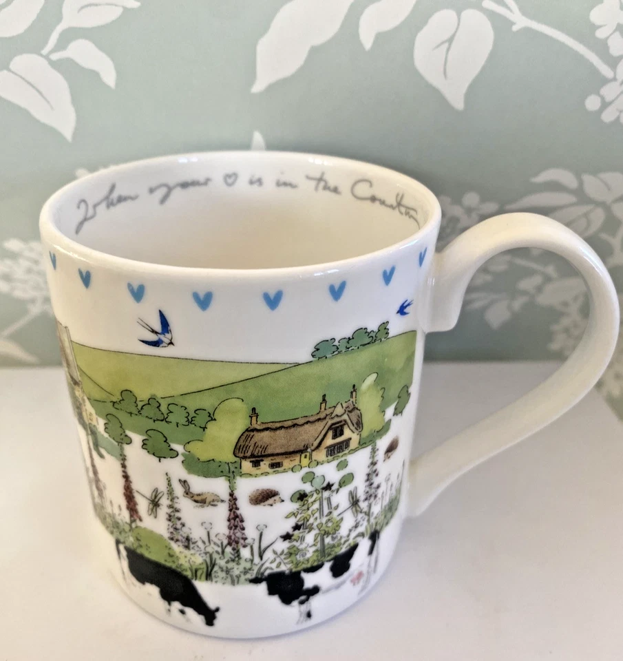 Country Living Mug By Sophie Allport Cow Sheep Chicken Design Fine Bone China VG - Image 1 of 4