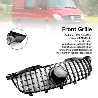 Front Bumper Grill Grille Fit Mercedes Benz Sprinter W906 2006-2013 Chrome - Image 1 of 4