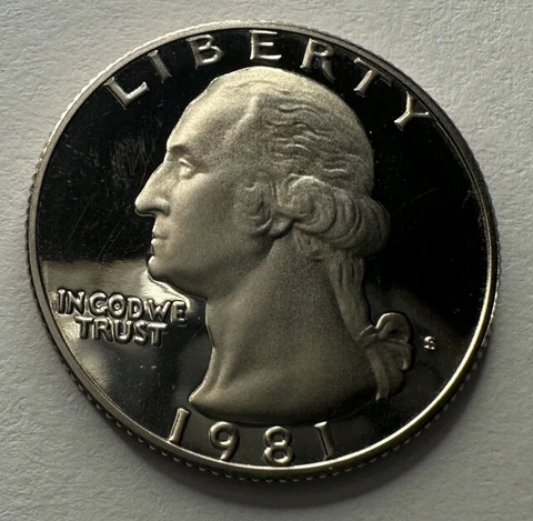 1981-S **PROOF** WASHINGTON QUARTER ** FROM US MINT PROOF SET Cover