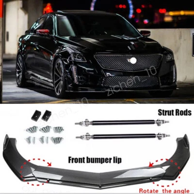Carbon Style Front Bumper Lip Splitter Rods for Cadillac CTS-V CTS Coupe Wagon Foto 1 de 4