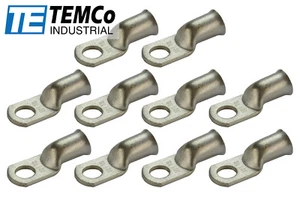 10 Lot 1/0 3/8" Hole Ring Terminal Lug Tin Plated Copper Uninsulated AWG Gauge - Picture 1 of 7