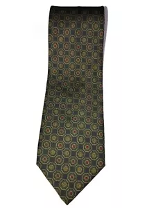 Drake's Of London Herren Seidenkrawatte blau gold rot geometrisches Muster 57 x 3,7 gebraucht, in einwandfreiem Zustand - Bild 1 von 6
