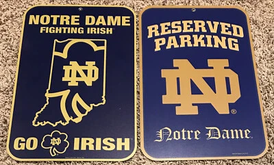 Notre Dame Fighting Irish Wall Dorm Man Cave Sign 11x17 - 2 to Choose From! - Image 1 of 4
