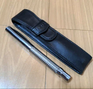 Harley Davidson HOG Stainless steel Ballpoint Pen wz/Box&Leather case Rare Mint - Picture 1 of 4