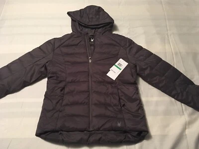 ⛷⛷NUEVA CON ETIQUETAS Chaqueta acolchada corta con capucha Spyder L Clara mineral precio de venta sugerido por el fabricante 199 USD para mujer nueva ⛷⛷ Foto 1 de 4