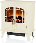 Warmlite WL46019C Wingham 2 Door Electric Portable Fire Stove Heater, Cream