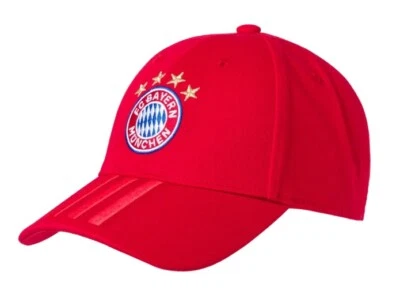 Cap Adidas FC Bayern Rot mit Logo Stick 4 Sterne Erwachsene Kappe Stripes FCB  - Bild 1 von 3