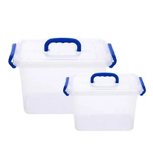 Clear Plastic Storage Box with Lid Stackable Container Secure Clip-Lock Lid 20L - Picture 1 of 11