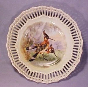 Vintage Austria Porzellan Specht Vogel Gitter Schale - Bild 1 von 2
