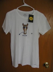 NEU MIT ETIKETT ORIGINAL LIFE IS GOOD HORSE T-SHIRT WEISS GRÖSSE MEDIUM - Bild 1 von 2
