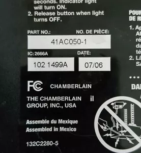 Liftmaster Chamberlain 41AC050-1 Circuito 315 MHz viola SOLO SCHEDE DI APPRENDIMENTO - Foto 1 di 3