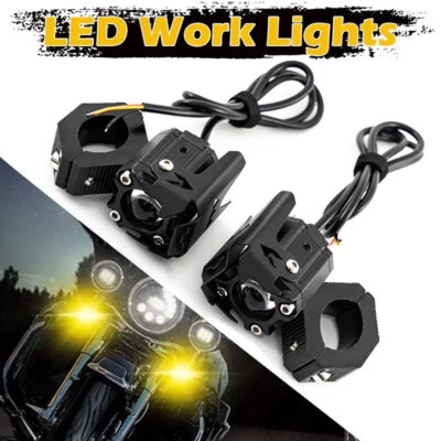 Juego de faros antiniebla LED auxiliares para conducción de faros LED amarillo + blanco Foto 1 de 4