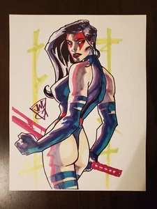 NM X-Men Psylocke Original Art Print John Watkins-Chow 2007 8.5"×11" Rare - Picture 1 of 7