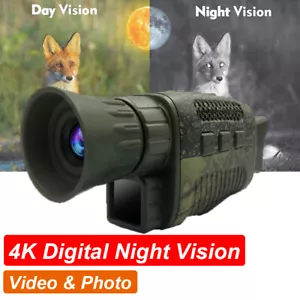 IR Night Vision Monocular 5X Zoom Telescope Digital Camera Hunting HD Video 4K - Picture 1 of 12