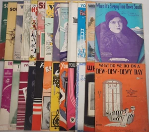 Vintage Sheet Music Lot of 25 - Who Is Sylvia, Flower Drum Song, Hollywood Revue - Picture 1 of 6