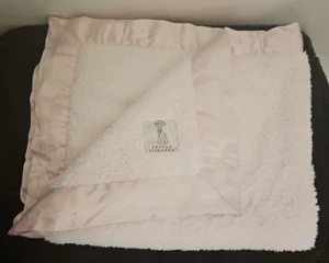Little Giraffe Light Pink Plush Baby Blanket Soft Chenille Satin Trim - Picture 1 of 7