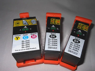 Series 21 22 23 24 BK C M Y Ink Cartridges for Dell V313W V515W V715W P713W 3PK - Image 1 of 3