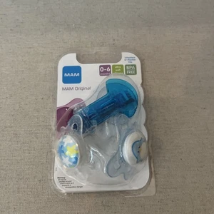 MAM Animal Vorteilspack 0-6 Monate 2 kieferorthopädische Schnuller & Clip NEU - Bild 1 von 2