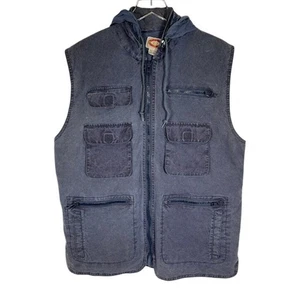 Vintage Banana Republic Damen Blau Safari Cargo Weste L Hoodie Full Zip - Bild 1 von 11