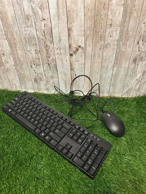 Wired USB Keyboard and Mouse Black Full Size Plug and Play Black - Image 1 of 3