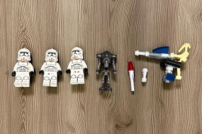 Lego Star Wars Mini Figures Lot 75372 3 Clone Troopers 2 Battle Droids Speeder - Image 1 of 4