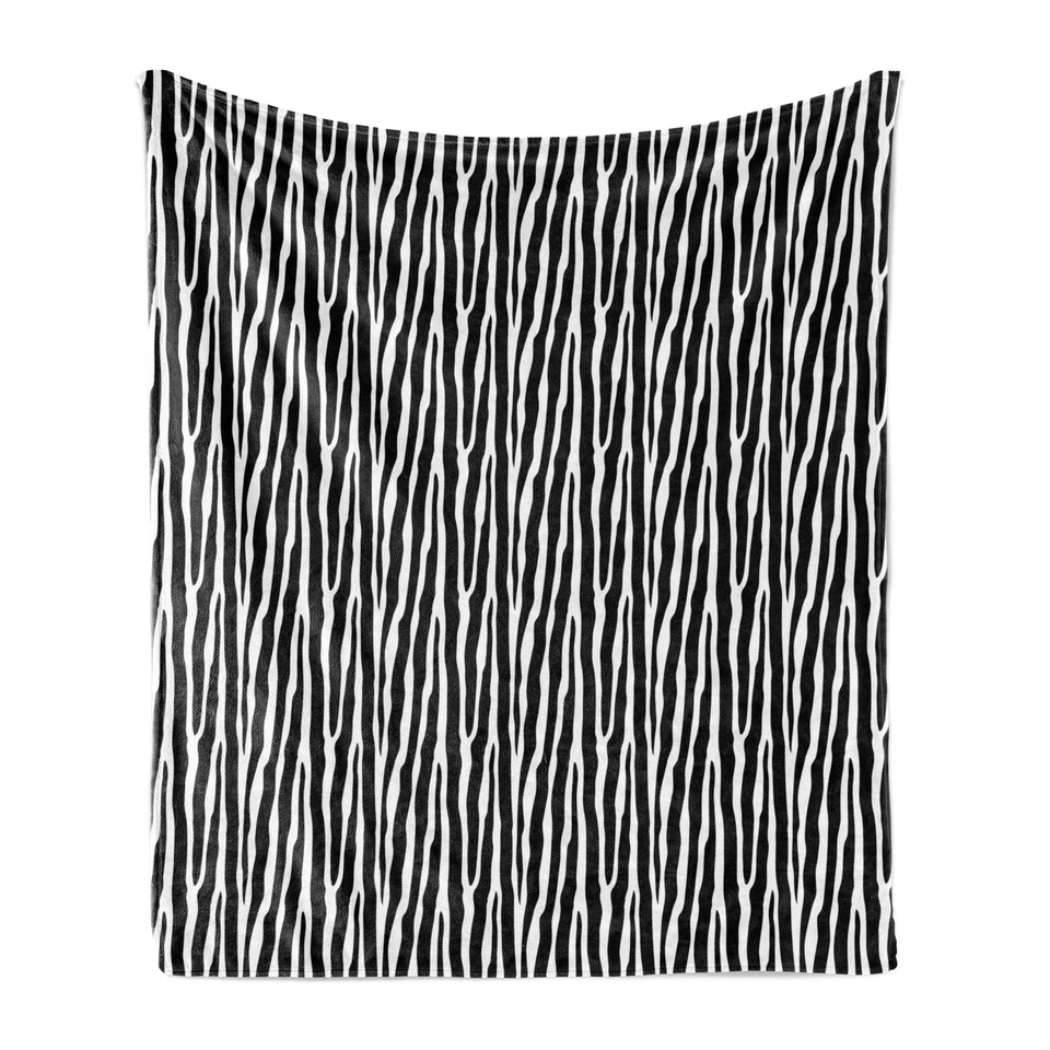 Zebra-Druck Weich Flanell Fleece Decke Simplistic exotische Haut - Bild 1 von 1