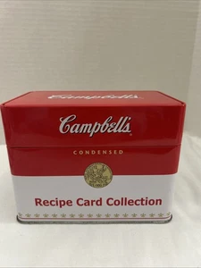 Campbell's Soup Tin 75 Canister Recipe Card Collection Holder + 24 Note Cards - Picture 1 of 19