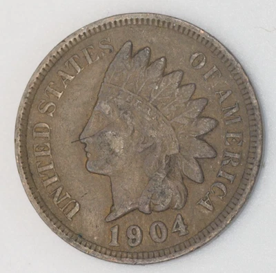 1904  indian Head Penny - Beautiful XF Coin - Diamonds + Full Liberty - Image 1 of 3