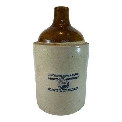 Antique Sherwin & Williams paint & varnish stoneware earthenware crock jug jar - Image 1 of 4