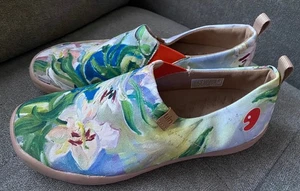 Women UIN Slip On Shoes Canvas Comfortable Loafers "Yawning Lily" 10.5 - Picture 1 of 8