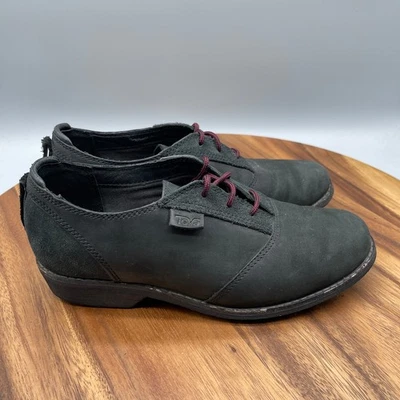 Zapatos Teva De La Viña Dos para mujer 6,5 negros cuero nobuck informales cómodos con cordones Foto 1 de 4