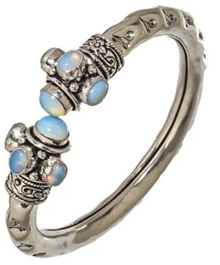 Regenbogen Mondstein 925 Silber Designer Grob Armreif Armreif Armband Unisex verstellbar - Bild 1 von 17