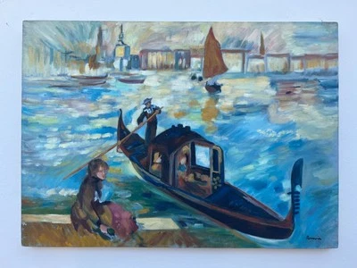 Pintura al óleo sobre lienzo Pierre-Auguste Renoir firmada y estampada 20 x 28 pulgadas Foto 1 de 4