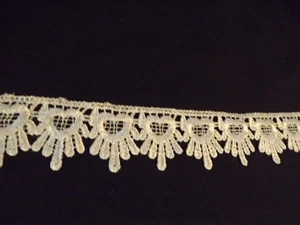 NEW white SHUTTLE LACE sewing trim HEARTS BTY 1.5" 12 yards available - Picture 1 of 5