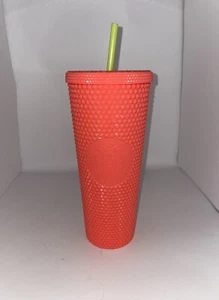 Starbucks Summer 2022 Dragonfruit Coral Studded Cold Cup Venti Tumbler 24 Oz - Picture 1 of 8